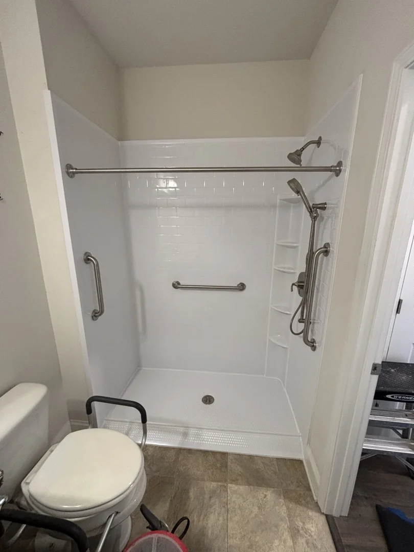 After photo of a tub to shower conversion in Greenville, SC