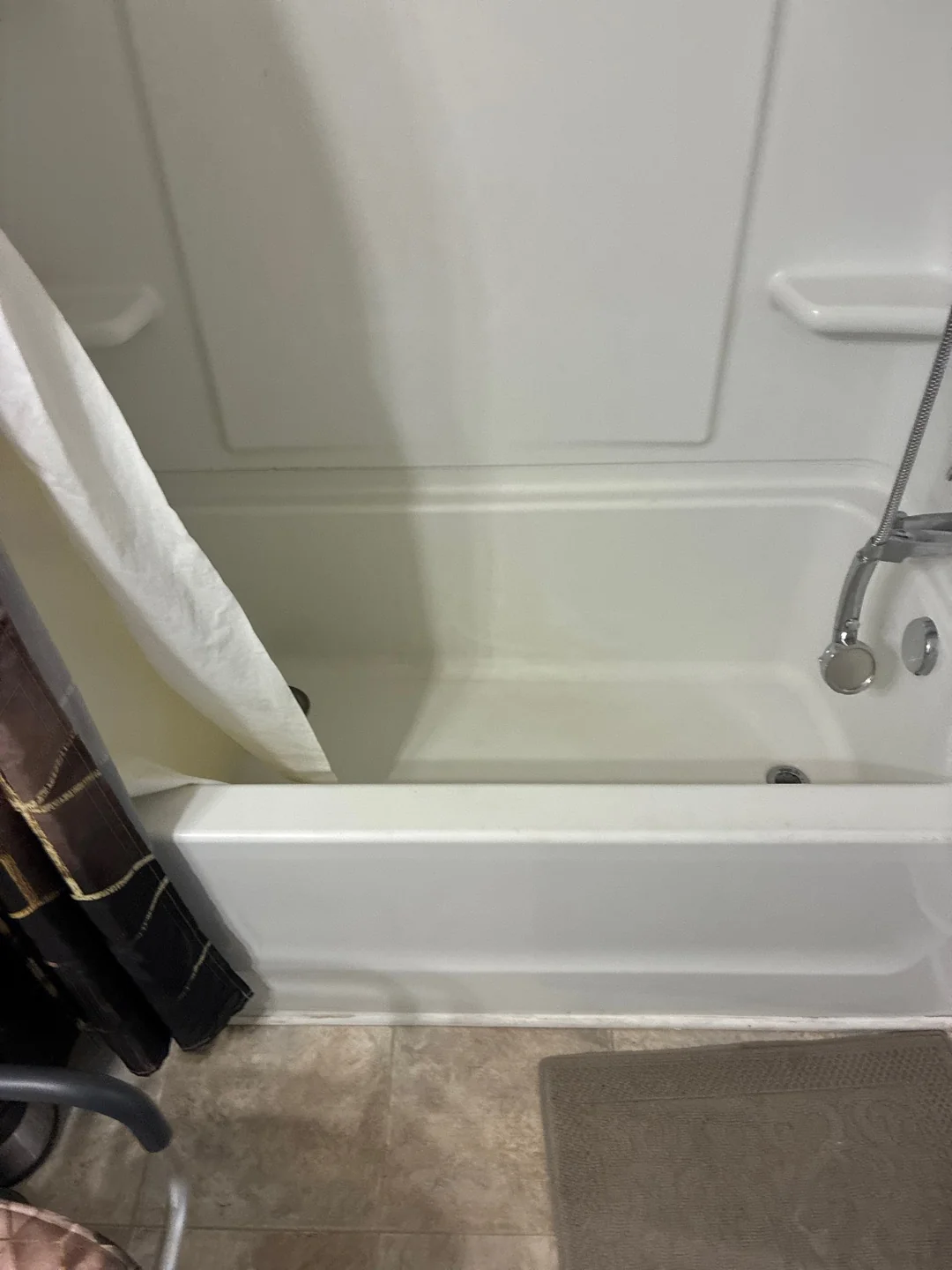 Before photo of a tub to shower conversion in Greenville, SC