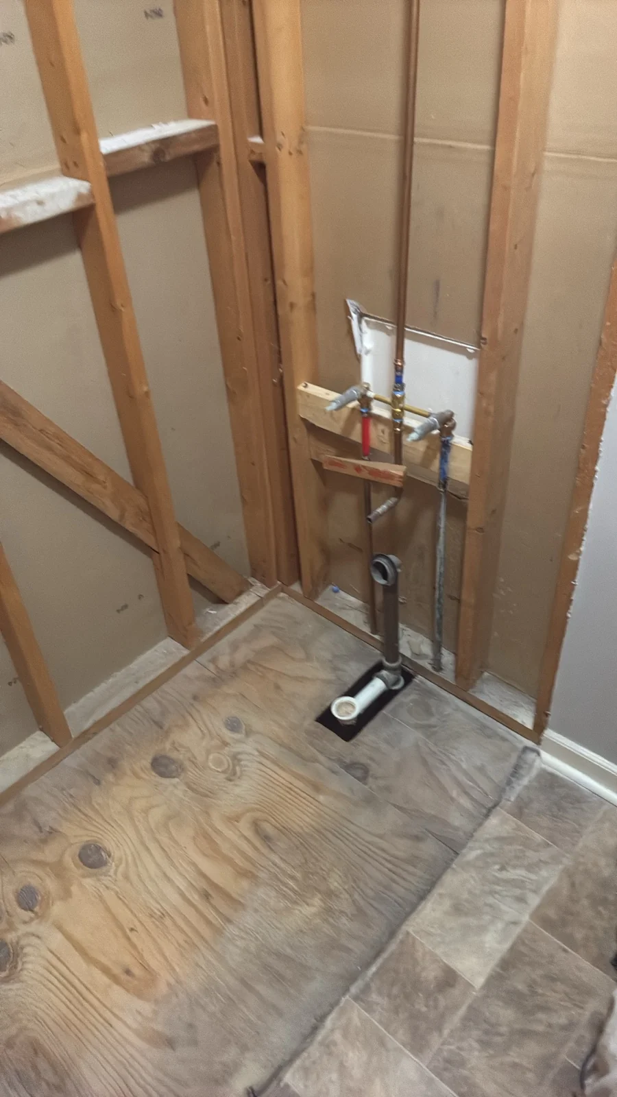 Demolition photo of a tub to shower conversion in Pacolet, SC