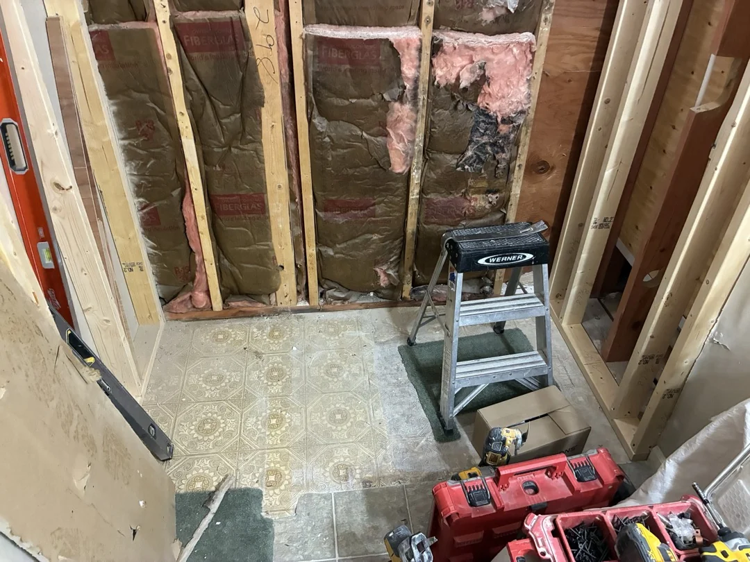 Demolition photo of a shower remodeling in Pikeville, KY