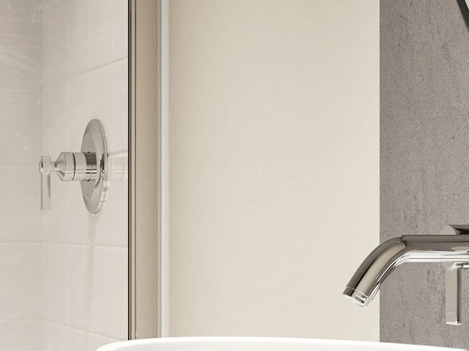 Coordinated controls — Choose fixtures and a finish that work together throughout your design.