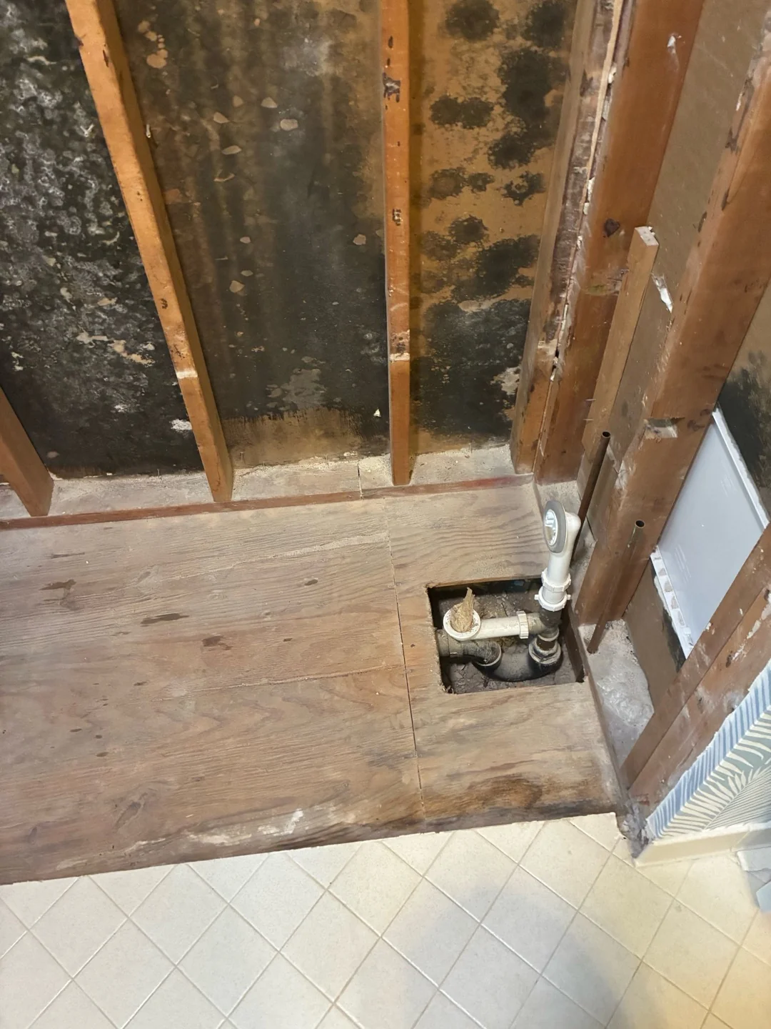 Demolition photo of a bathtub remodeling in West Columbia, SC